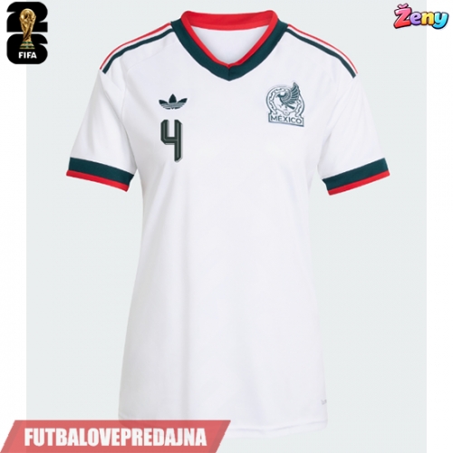 Lacne Ženy Futbalové dres Mexiko Edson Alvarez #4 MS 2026 Krátky Rukáv - Preč
